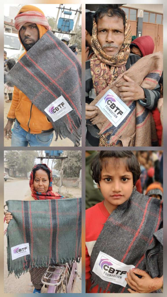 People holding blankets received from CBTF Foundation during a community support initiative 3